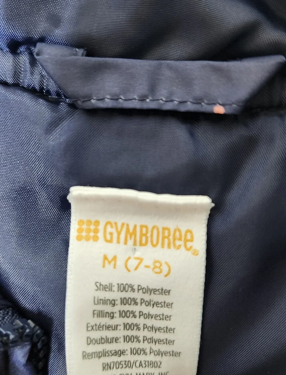 Gymboree Girls Blue Floral Puffer Vest Medium 7-8 Zip Up Layer Fall Winter Warm
